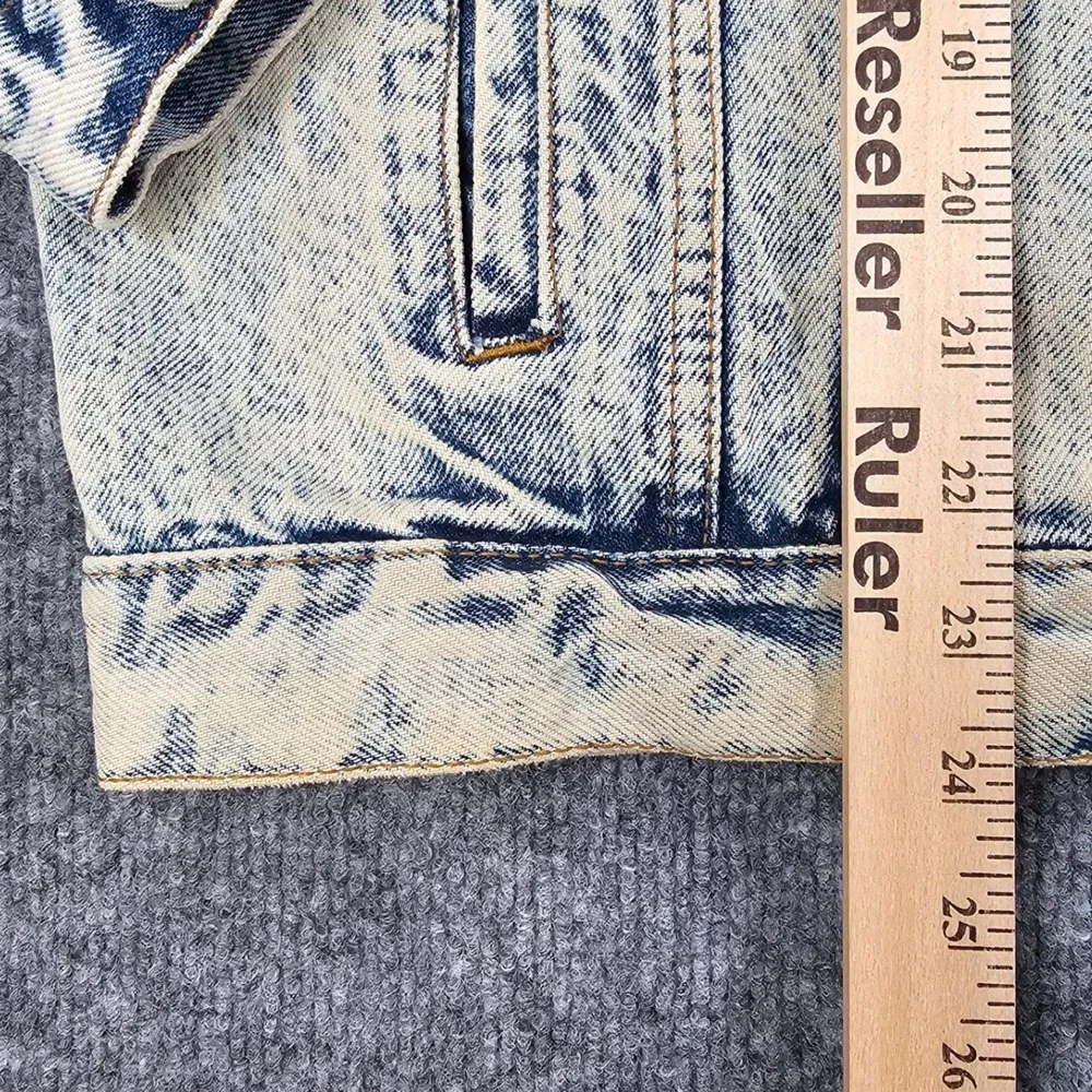 VTG Electricity Acid Wash Denim Trucker Jacket Mens M Blue 80s 90s Eberle Button